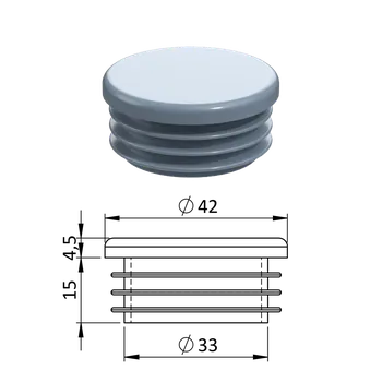 Příslušenství pro plot Vnitřní krytka kulatá ø 42 mm, plastová, šedá