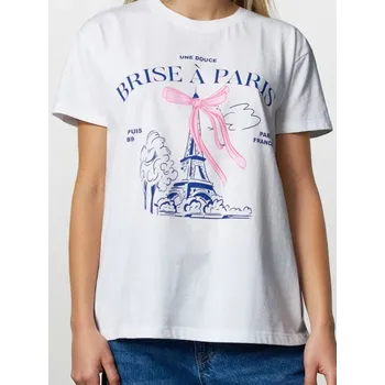 Dámská móda Sinsay - Bavlněné tričko - krémová - 221IN-01X - 221IN-01X-XXL