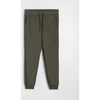 Pánské kalhoty Sinsay - Teplákové jogger kalhoty z piké látky - khaki - 572HL-87X - 572HL-87X-XL