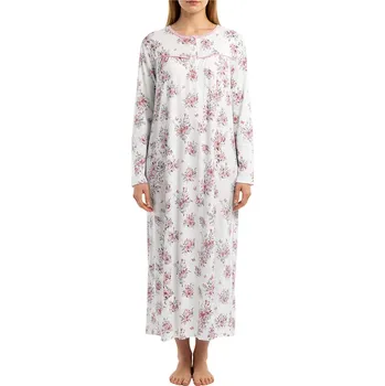 Body Noční košile bavlněná dlouhá dlouhý rukáv Natálie 6589 XL růžová