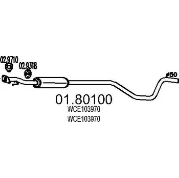 Výfukový systém Střední tlumič výfuku MTS 01.80100