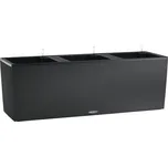 Samozavlažovací truhlík LechuzaTrio Stone 129,5 x 42 x 44 cm grafitově černý včetně zavlažovacího systému, vložky na rostliny a substrátu