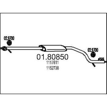 Tlumič výfuku Střední tlumič výfuku MTS 01.80850