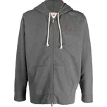 Levis logo-patch zip-up hoodie - Grey