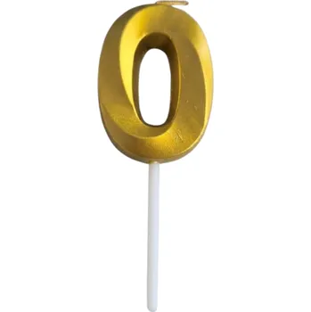 Dortová svíčka Dortisimo Svíčka s elegantním motivem číslo 0 zlatá
