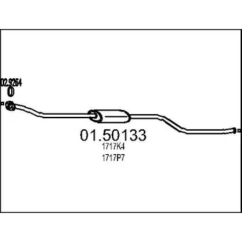Tlumič výfuku Střední tlumič výfuku MTS 01.50133