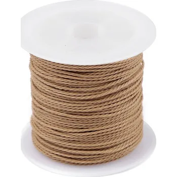 Šnůrka PES kroucená Ø1 mm voskovaná, velké, 3 béžová