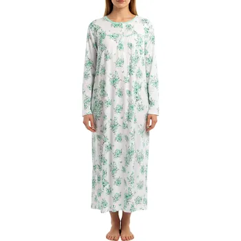 Body Noční košile bavlněná dlouhá dlouhý rukáv Natálie 6589 5XL světle zelená