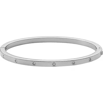 Náramek Pevný ocelový náramek se zirkony Shine Bright JF04420040 Fossil