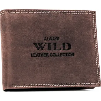 Peněženka Velká pánská peněženka z přírodní kůže bez zapínání Barva: Tmavě Hnědá