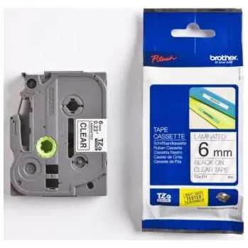 Počítačové příslušenství Páska Brother TZE-111, 6 mm, průhledná-černý text