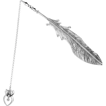 Záložka Stříbrná záložka do knihy se zirkonem – pírko, sova - AP544-3845