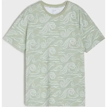 Sinsay - Tričko s ozdobným potiskem - zelená - 7329F-07X - 7329F-07X-S