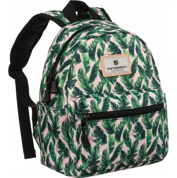 Městský batoh Dámský značkový městský batoh Hlavní barva \ Vzor: zelená || vícebarevný \ rostlina