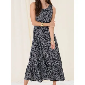 Dámské šaty Sinsay - Květinové midi šaty - černá - 462DA-99X - 462DA-99X-XS