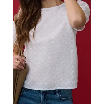 Dámská halenka Sinsay - Halenka s krátkým rukávem - bílá - 232FI-00X - 232FI-00X-S