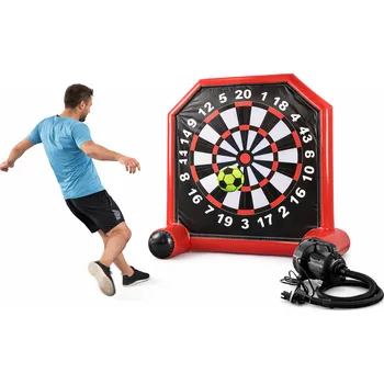 Terč na šipky Nafukovací fotbalový terč na suchý zip | Sada 4 míče + pumpa