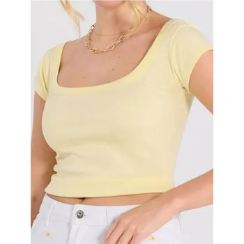 Dámské tričko Sinsay - Tričko s&nbsp;nápisem - žlutá - 8800J-10X - 8800J-10X-S