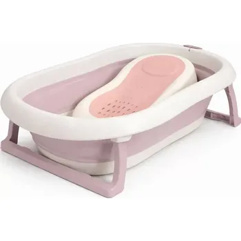 koupací vanička Skládací turistická vanička s termometrem a vložkou, růžová
