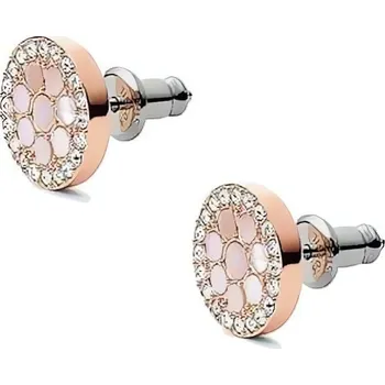 Náušnice Třpytivé růžově zlacené ocelové náušnice JF02906791 Fossil