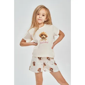 Pánské pyžamo 3553 DÍVČÍ PYŽAMO COCO 122-140 Béžová 128