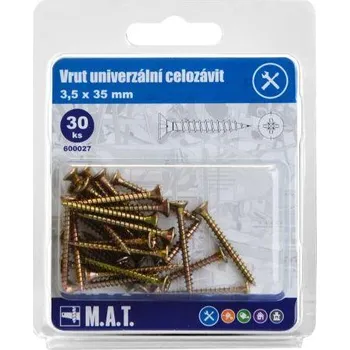 Vrut vrut un.celozávit 3,5x 35mm ZZ (30ks)