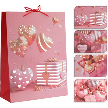 Dárková taška taška dárková 32x26x10cm SRDCE mix dekorů