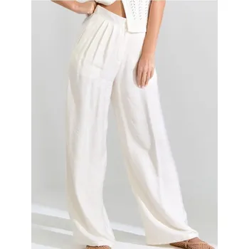 Dámské kalhoty Sinsay - Kalhoty wide leg - béžová - 329EM-02X - 329EM-02X-XXS