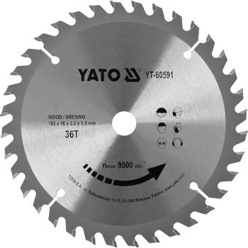 Pilový kotouč **Kotouč na dřevo TCT 165 x 16 mm 36z (pro YT-82810, YT-82811)