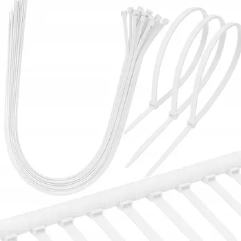 Organizace kabelů 100x STAHovací PÁSKY KABELOVÉ ZIP PÁSKY STAHOVACÍ PÁSKY ODOLNÉ PEVNÉ 9 x 1350 BÍLÉ