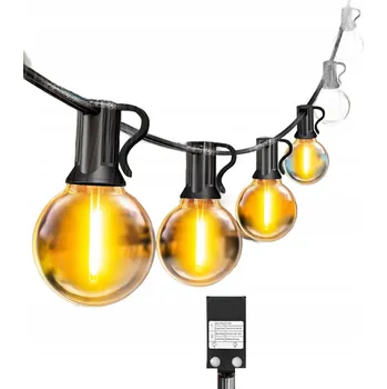 Dekorativní svítidlo BTFARM ZAHRADNÍ GIRLANDA SVĚTELNÝ ŘETĚZ S ŽÁROVKAMI LED 10M IP44 STMÍVATELNÁ