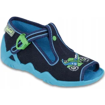 Chlapecké bačkory Befado dětské papuče na suchý zip modré, velikost 25