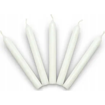 Svíčka STOLNÍ SÓJOVÉ SVÍČKY BÍLÉ 15KS, DLOUHÉ, KUŽELOVITÉ, 19 CM, DOBA 12 HODIN