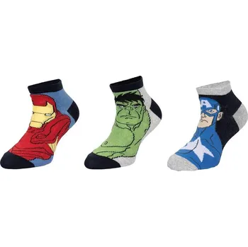 SADA 3 KS PONOŽKY AVENGERS Erv 39527-1 grey-navy Velikost: 23-26