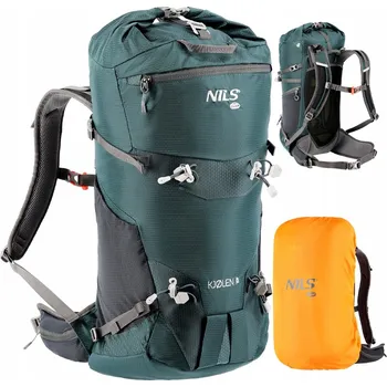 turistický batoh Batoh Nils Camp zelený 41-60 l nylon 2 komory 7 kapes