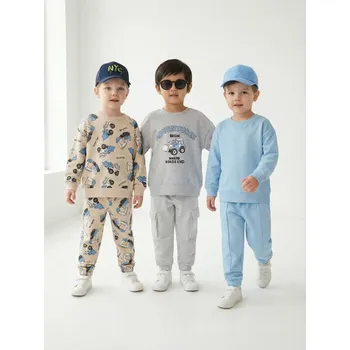 Oblečení a móda Sinsay - Mikiny crewneck s podílem bavlny 3 pack - šedá - 816HR-09M - 816HR-09M-110