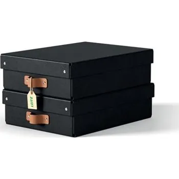 Úložný box LEITZ úložný box, karton, velikost M nízký, 2 ks černý 61480095