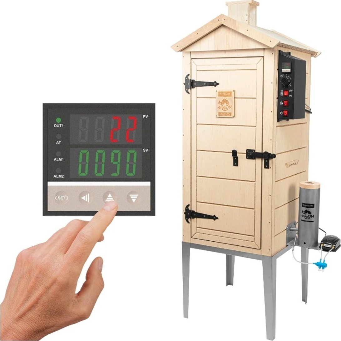 Elektrická udírna dragON PLYWOOD NATURE 100E s elektrickým topným modulem a ovladačem
