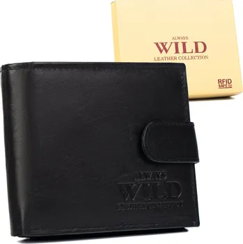 Peněženka Elegantní peněženka z přírodní kůže se zapínáním Barva: Černá