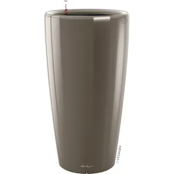 Květináč Samozavlažovací květináč Lechuza Rondo Ø 33 x 56 cm taupe včetně zavlažovacího systému, vložky na rostliny, substrátu a ukazatele hladiny vody