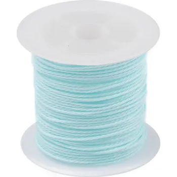 Šnůrka PES kroucená Ø1 mm voskovaná, velké, 8 mentolová