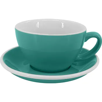 by inspire Latte šálek s podšálkem Roma, 250 ml, tyrkysový