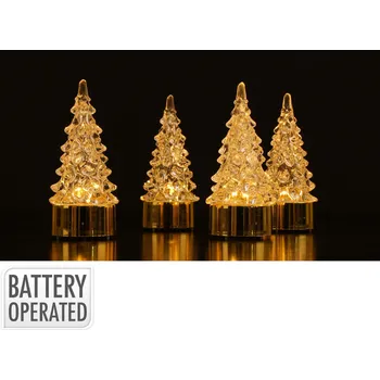 Vánoční dekorace dekorace STROMEK 9cm LED TRA (4ks)