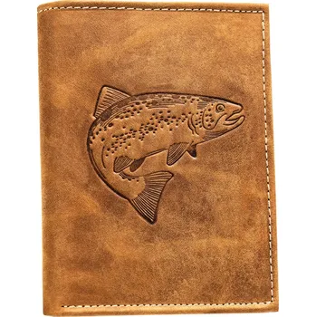 Peněženka Pánská peněženka z pravé kůže s reliéfním potiskem ve tvaru ryby