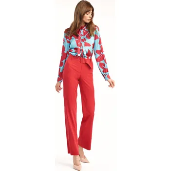 Dámské kalhoty Kalhoty s rozšířenými nohavicemi NIFE SD61 Barva: Červená, Velikost: S