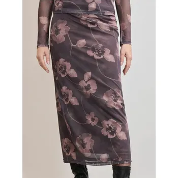 Oblečení a móda Sinsay - Květinová midi sukně - hnědá - 076GB-98P - 076GB-98P-XS