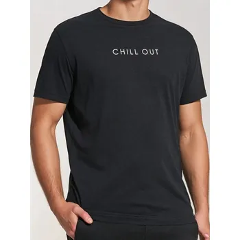 Sinsay - Tričko s nápisem - černá - 7324F-99X - 7324F-99X-XS