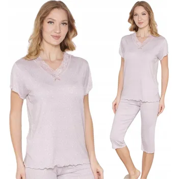 Dámské pyžamo Dámské pyžamo MORELLA VISKÓZA ELEGANTNÍ POHODLNÉ krajka JEMNÉ M