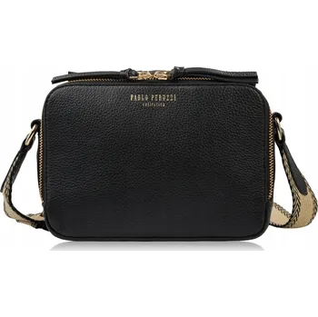 Kabelka Paolo Peruzzi kabelka přes rameno z pravé kůže černá