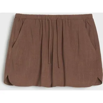 Sinsay - Viskózové šortky s příměsí lnu - tmavě hnědá - 122FJ-89X - 122FJ-89X-XXS-1